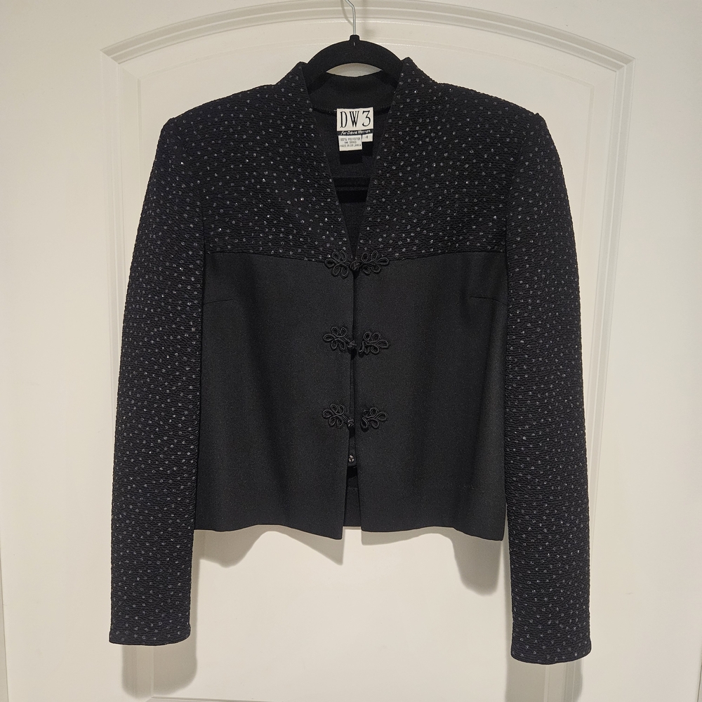 DW3 Vintage Black Textured Blazer # 814